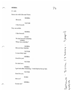 Illustration for article titled Script Pages From Joss Whedon's Dollhouse!